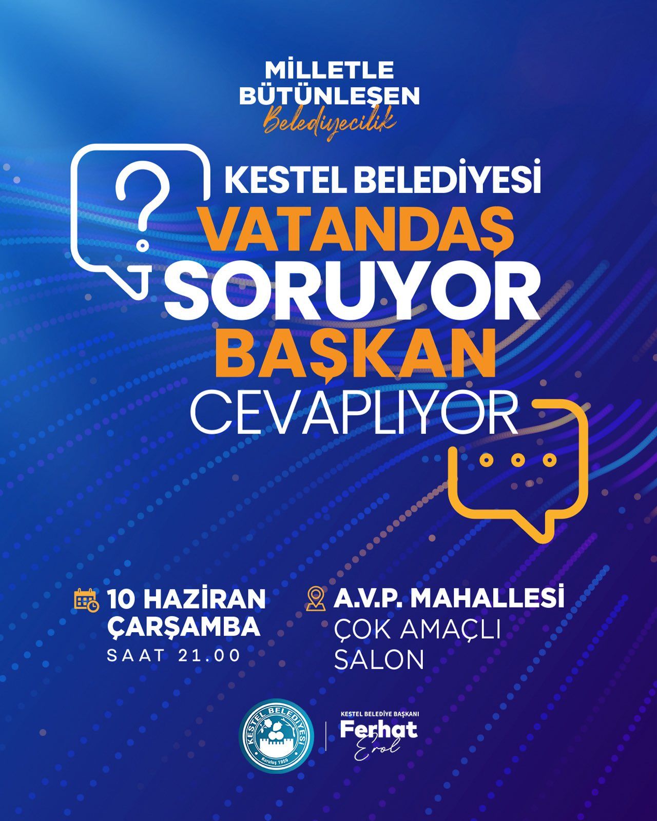 Kestel’imize dair talep, öneri ve soruların doğrudan paylaşılacağı buluşmamızda hemşehrilerimizle bir araya geliyoruz